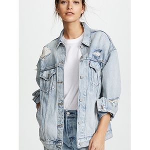 levi's women's baggy distressed trucker jacket